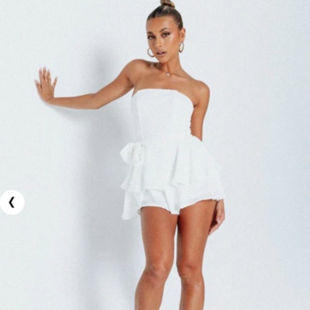 Princess Polly- The Rolla Romper White